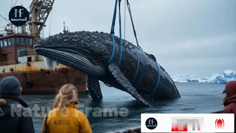 A humpback whale, injured by barnacles