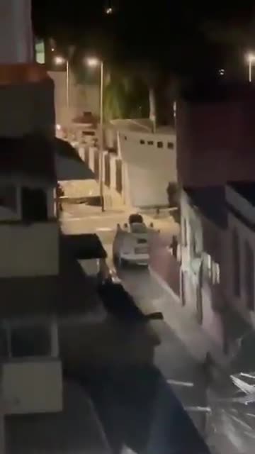 Militia seen near the presidential palace in Venezuela