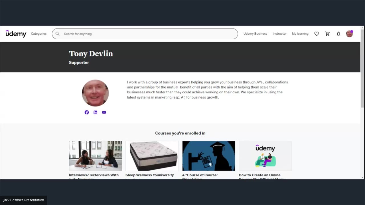 Create A Udemy User Profile