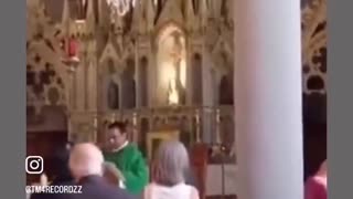 Muslim man storms French church during Mass, unrolls prayer mat, chants "Allahu Akbar."