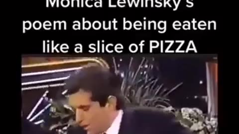JFK Jr reads 9 year old Monica Lewinsky's poem about being eaten like a slice of PIZZA