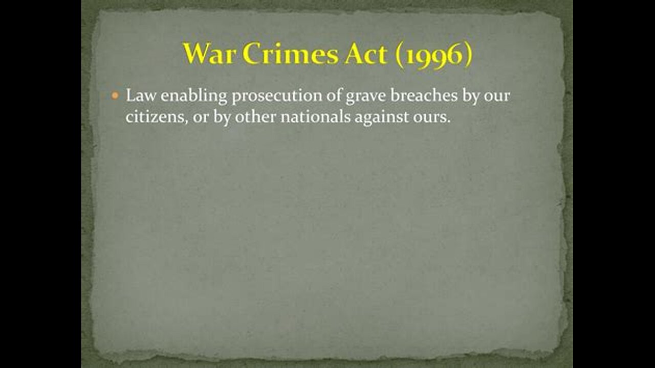 To the Supreme Court - Title 18 U.S. Code 2441 War Crimes...