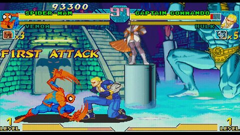 Spiderman + Venom vs Captain Commando + Hulk