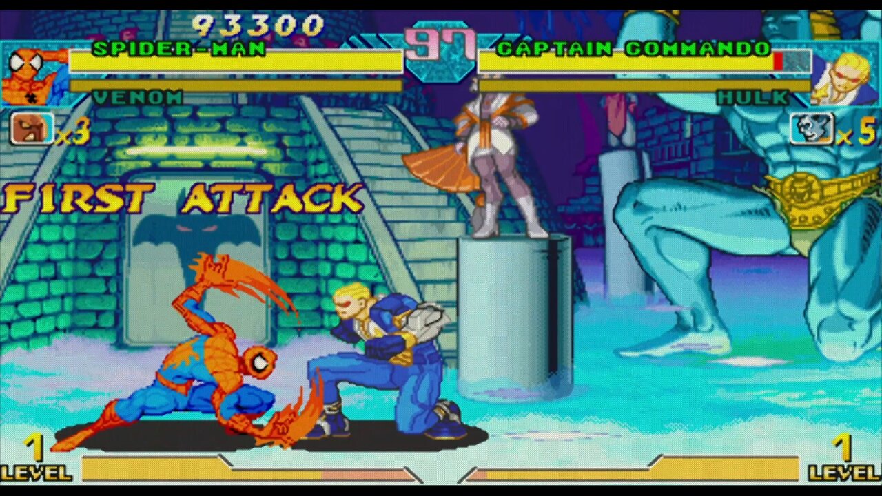 Spiderman + Venom vs Captain Commando + Hulk