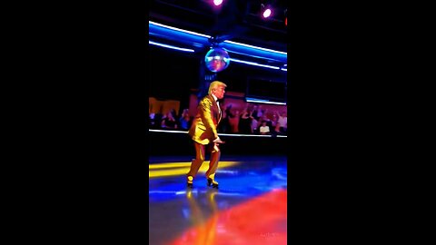 Donald Trump is roller, skating, disco style.
