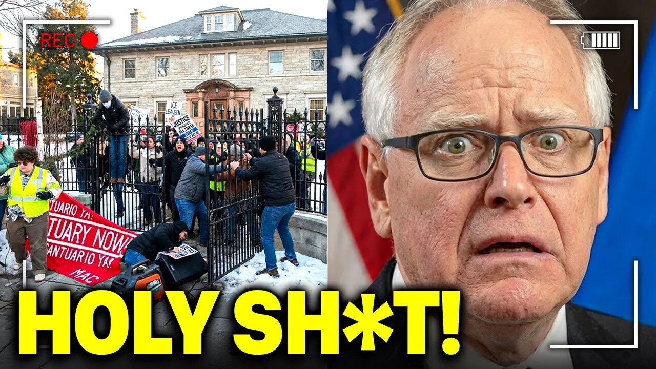 Leftist Mob Invades Tim Walz's Home as They Realize He just Surrendered the State to Trump…