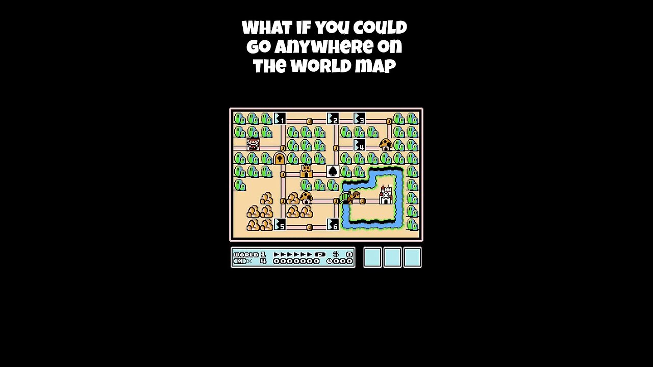 Go anywhere on the world map in Mario 3