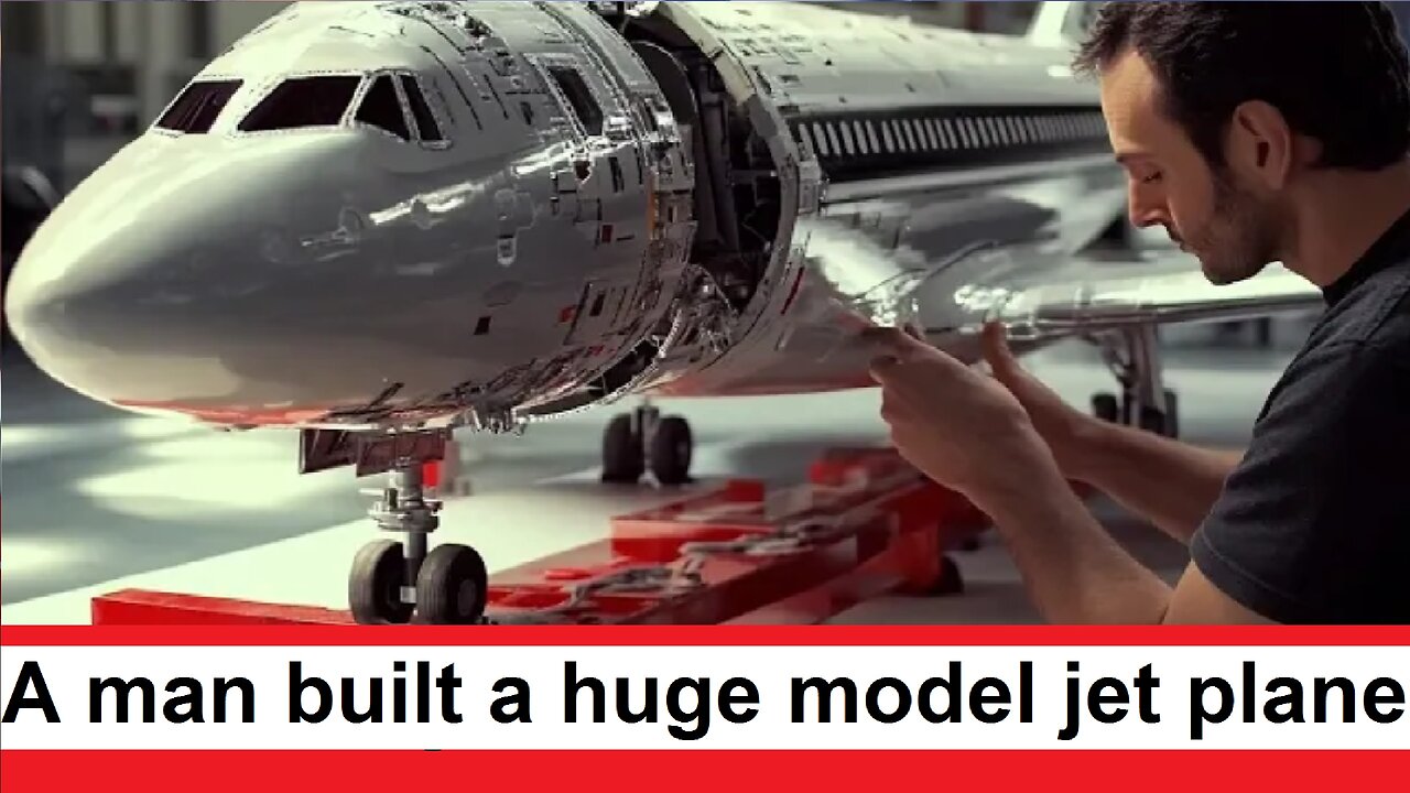 A man built a huge model of a radio-controlled jet aircraft