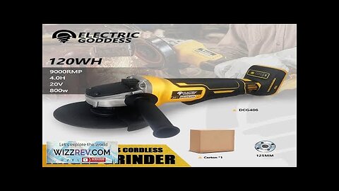 125MM Brushless Angle Grinder 4 Gears Cordless Cutting Machine Metal Grinding Polishing Review