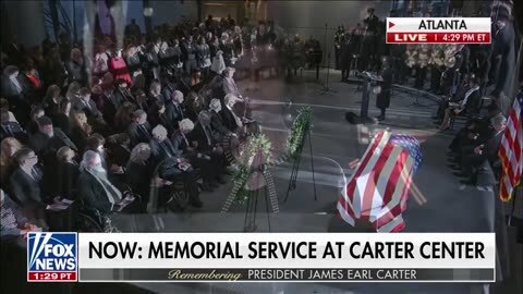 Former President Carter’s friend offers a prayer during funeral service