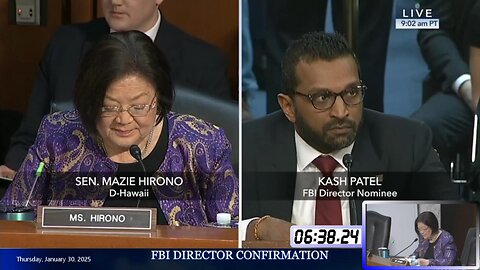 Mazie Hirono at Kash Patel FBI confirmation hearing * Jan. 30, 2025