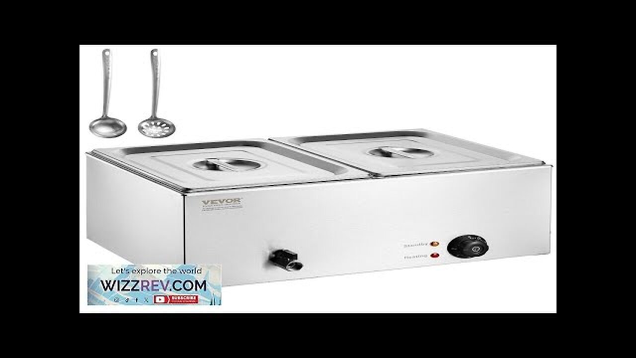 VEVOR Commercial Electric Food Warmer 2-Pan Countertop Buffet 18QT Bain Marie Review