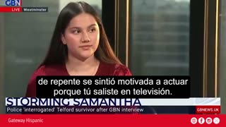 She is Samantha Smith, a British who appeared on UK national television to denounce Pakistani gangs