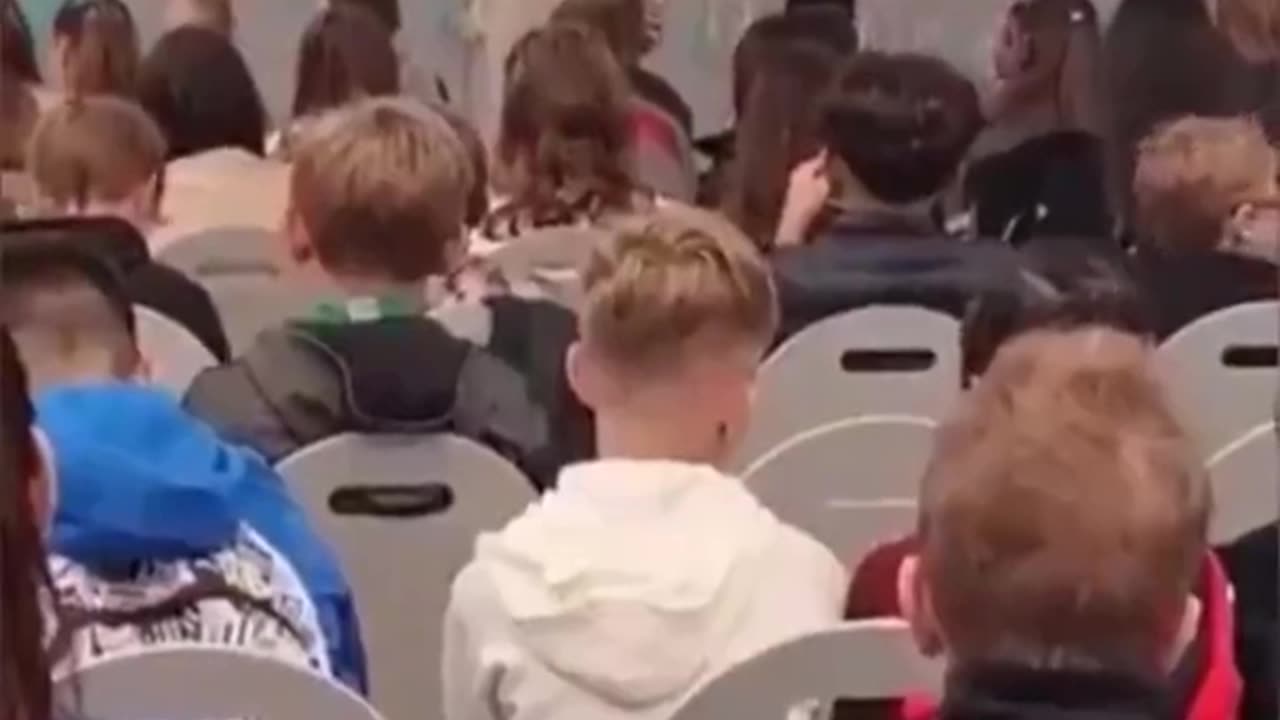 Young white German school kids forced to listen to a muslim sing to ALLAH