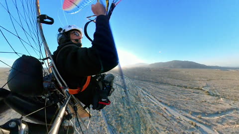 Salton Flying Along Beach and to the Mountain