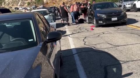 Huge fight in middle of street caught on video at Azusa Wilderness park in California