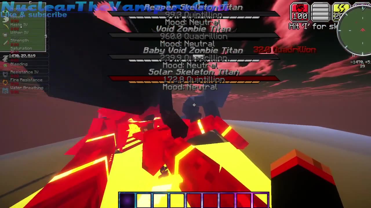 Minecraft Mob Battle Solar,Reaper skeleton titan vs void zombie,spider titan vs holy ender colossus