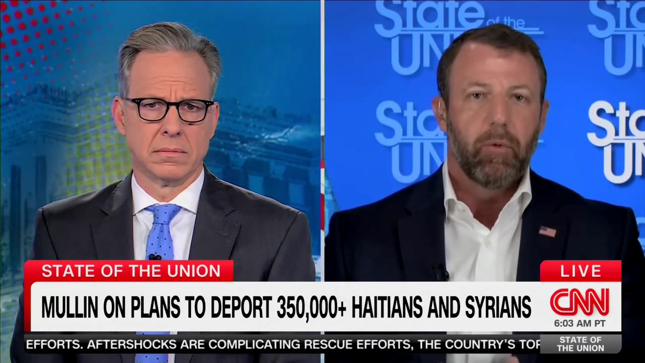 Markwayne Mullin Reminds Jake Tapper What The ‘T’ In ‘TPS’ Means