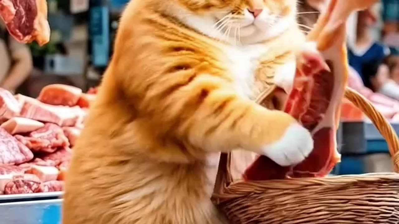 Cat cooking food 🥰🥰🥰