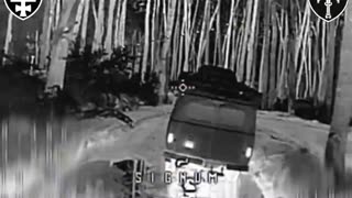 Following Russian Transport Vehicles in Forested Area