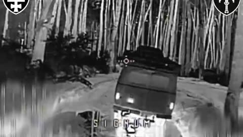 Following Russian Transport Vehicles in Forested Area