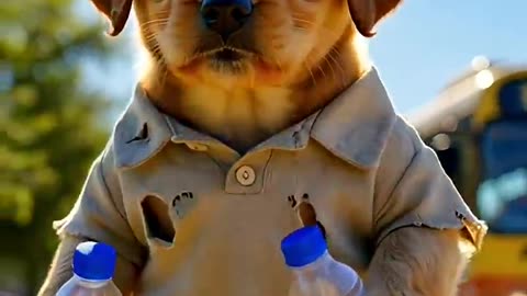 Hard work and victory for a poor puppy