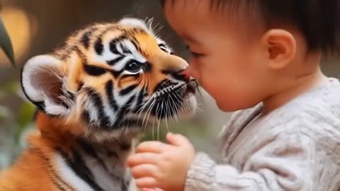 A child love for a tiger