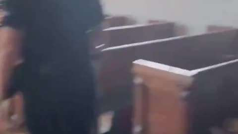 Vandalism and destruction in churches in Britain.