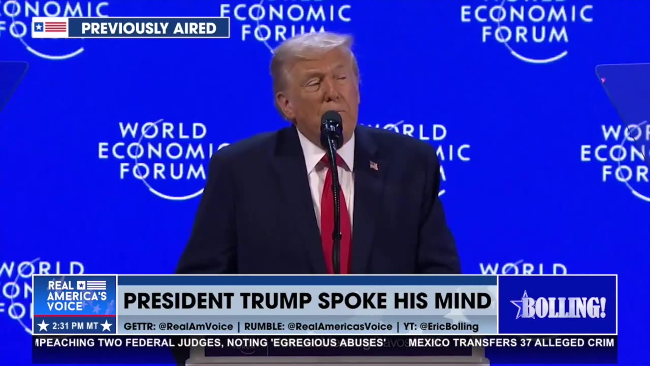 PRESIDENT TRUMP SPOKE HIS MIND AT WEF