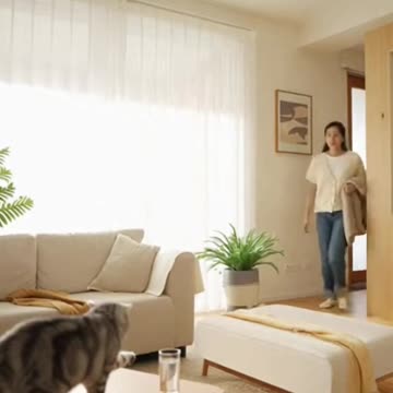 When the Human Walked In and the Cat Froze | Funny Cat Reaction