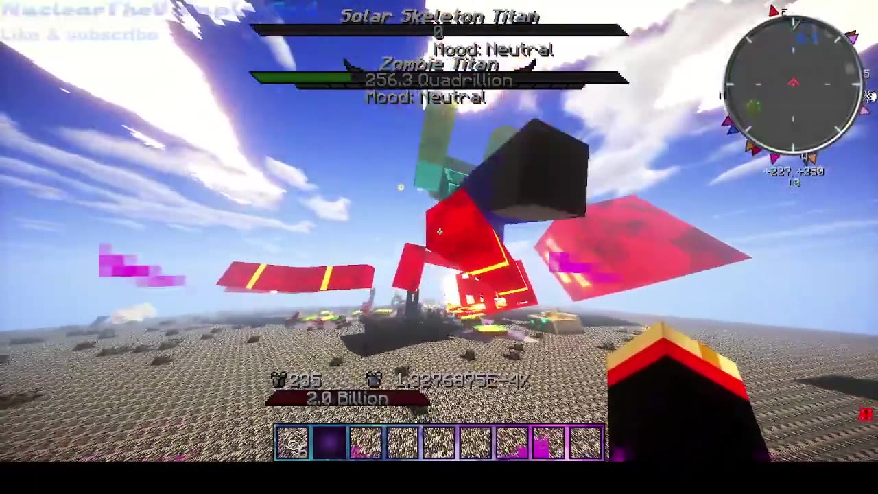 Minecraft Mob Battle Solar Skeleton titan vs blaze titan