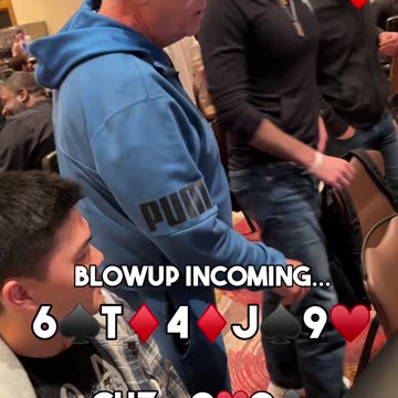 Cuz is all-in and berates the outcome, Poker Texas Holdem