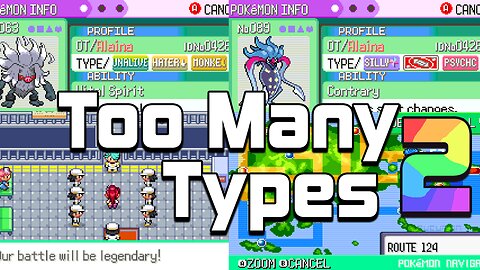 Pokemon Too Many Types 2 - GBA ROM Hack, 80 types, a new story, new moves, new mega, new characters