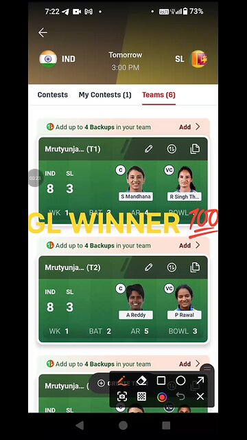IND-W vs SL-W Dream11 Prediction | ind-w vs sl-w #short