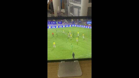 Watching the game on my tablet