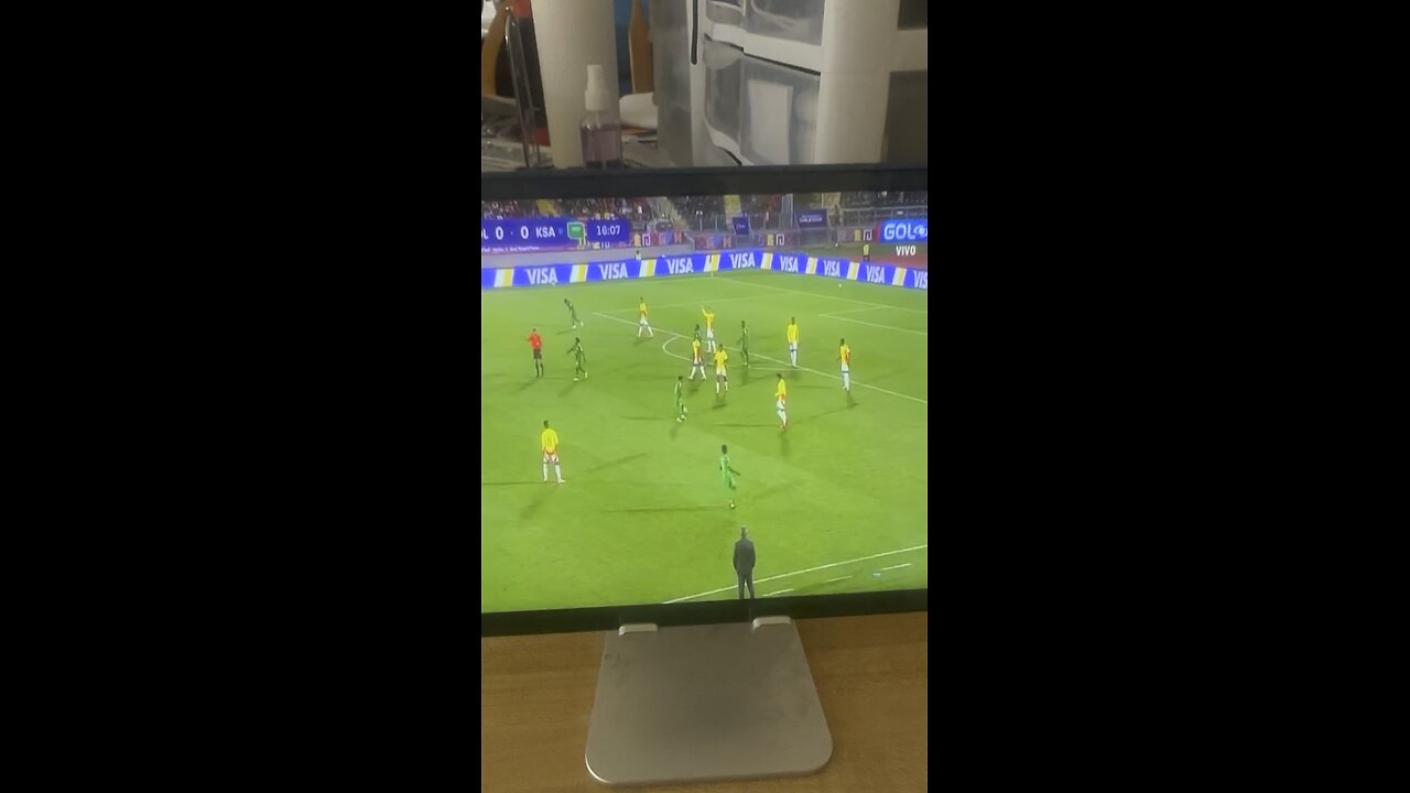 Watching the game on my tablet