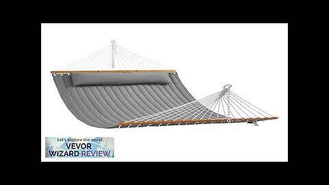 VEVOR Double Quilted Fabric Hammock with Hardwood Spreader Bar Detachable Pillow Review