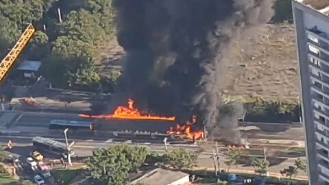 A small airplane crashed onto a busy road in São Paulo, Brazil