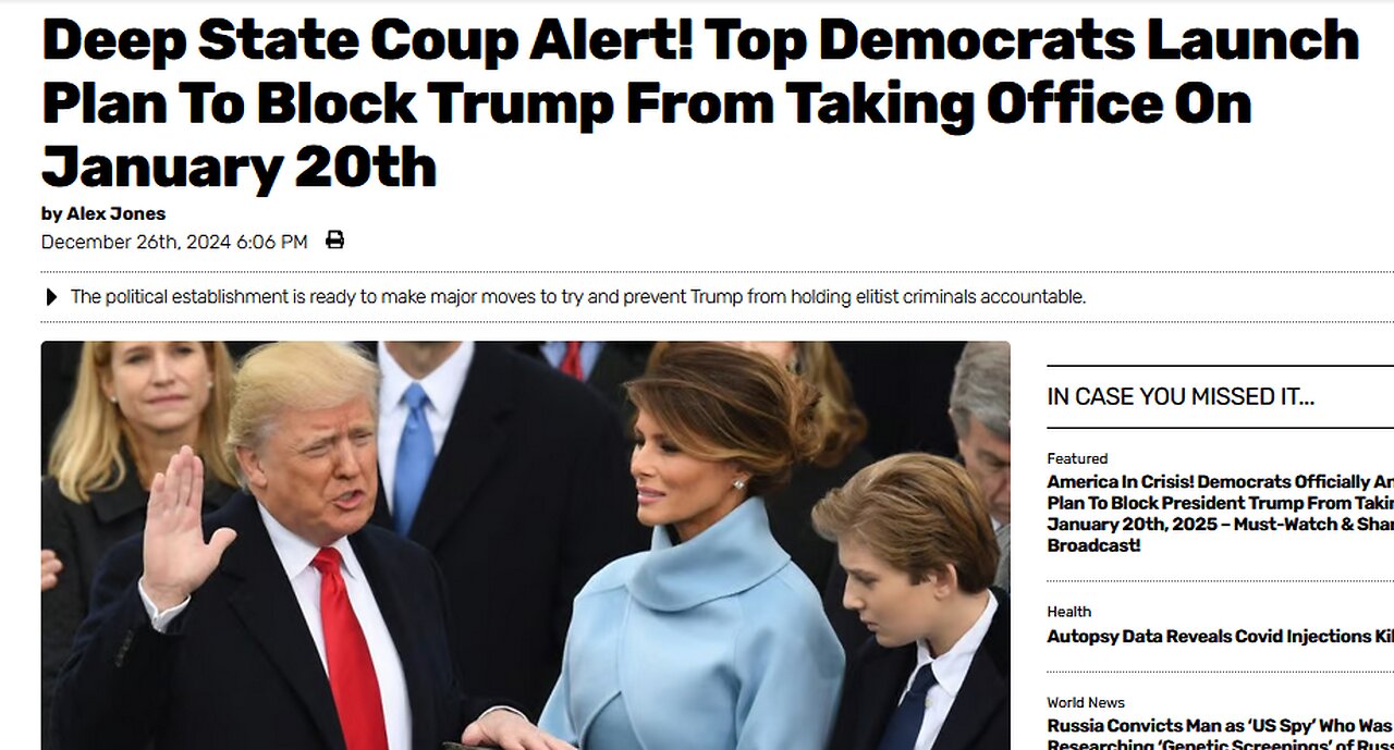 Democrats Officially Announce Plan to Block Trump of Taking Office January 2025