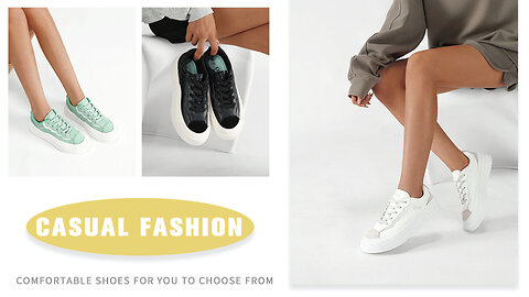 Women's Fashion Platform Sneakers, Genuine Leather Casual Walking Shoes.