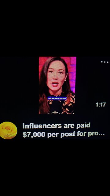 paying influencers alot of money so they can push the new world order agenda