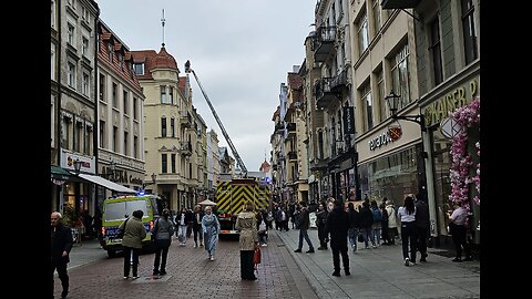 Akcja straży pożarnej na ul. Szerokiej