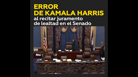 Kamala Harris comete error durante juramentación en el Senado