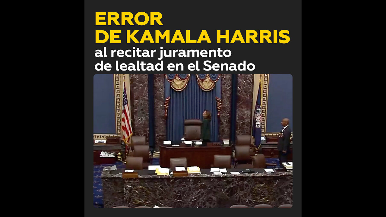 Kamala Harris comete error durante juramentación en el Senado