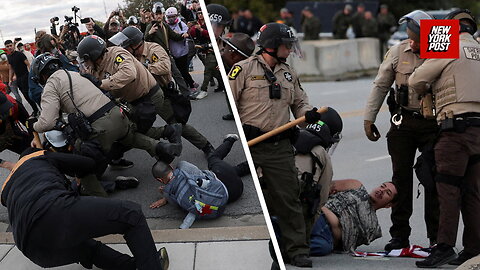 Illinois State Police confront aggressive anti-ICE protesters