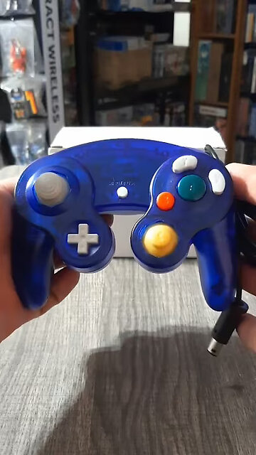 Nintendo GameCube (GCN) transparent dark blue controller