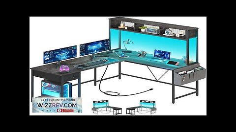 Yoobure L Shaped Desk Gaming Desk with LED Strip & Power Outlet Review