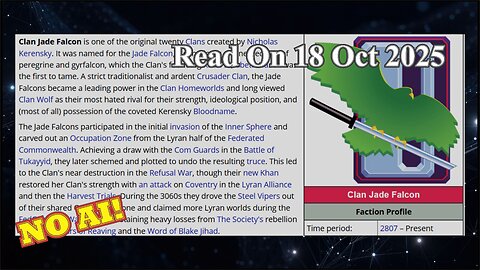 Clan Jade Falcon (No AI) - 18 October 2025