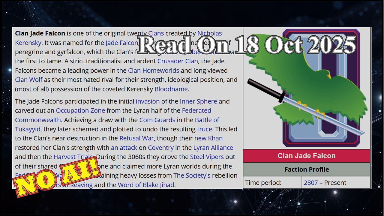 Clan Jade Falcon (No AI) - 18 October 2025