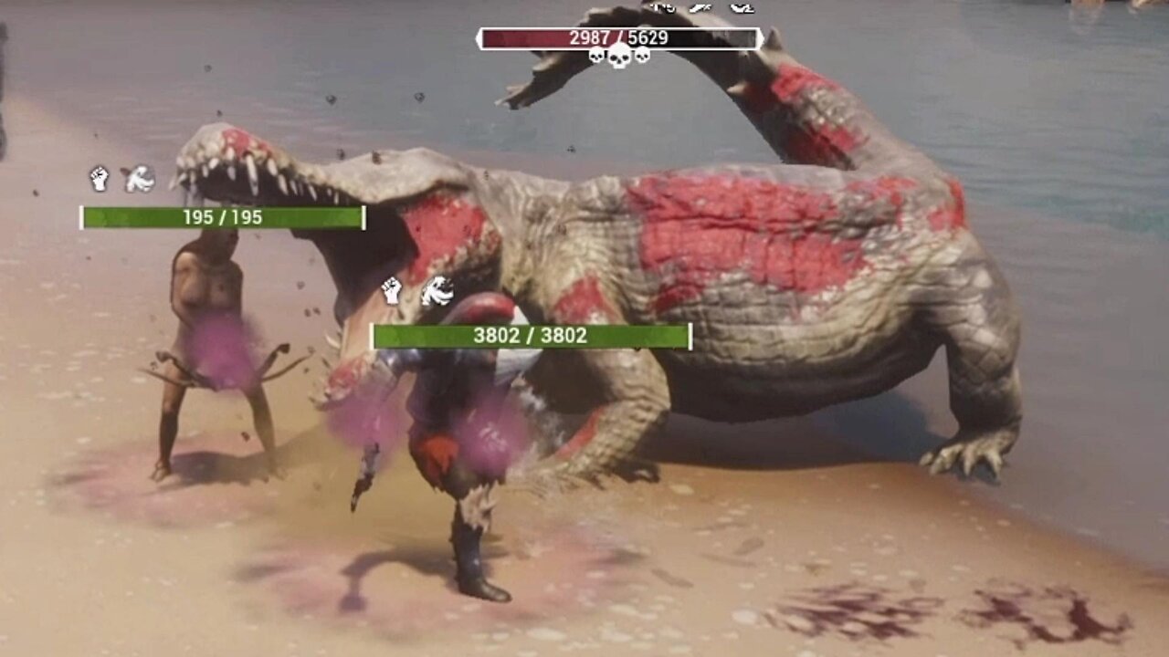 Conan Exiles naked Crocodile hunt 3 skull boss Busty boobs Breast Expansion huge tits